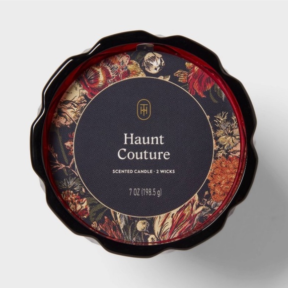 Faceted Coup Glass Filled Red Candle - Haunt Couture - Picture 2 of 7